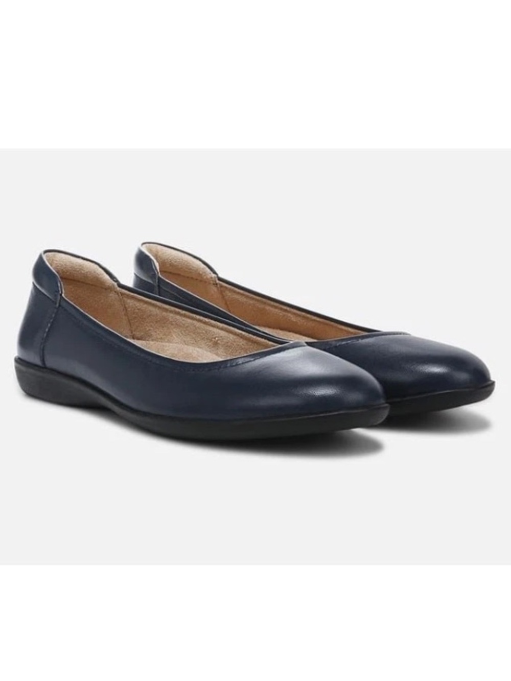 Naturalizer Flexy Women’s Navy Leather Ballet Flats 10W Comfort Slip On Shoes